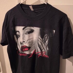 Selena Quintanilla Como La Flor Graphic T-Shirt Mens Large Black Pro One Cotton